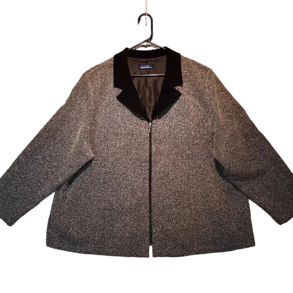 Women's Gray  & Black Herringbone Jacket Size 26